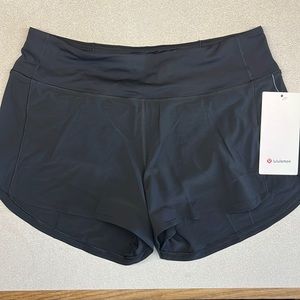NEW LULULEMON Speed Up MR Short 4” Lined Black Shorts